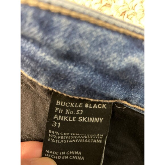Buckle Black High-Rise Skinny Distressed Size 31 Raw Hem Fit No 53 - Picture 7 of 7